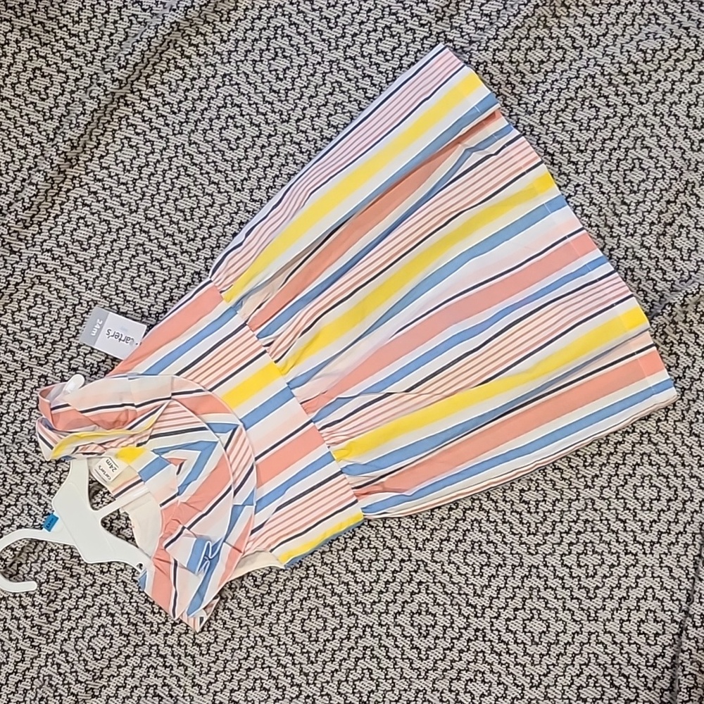 NWT Carter's Summer Long Stripe Dress with Layered Collar Size 24M